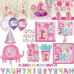 1. Anniversaire Fille Rose Animaux Premier D'Enfant D&eacute;co No