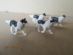 Ancien En Plastique Animaux De Ferme 4 Chiens De Berger H 2,