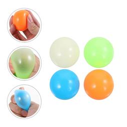 4pcs 45mm Balle Collante Fluorescente D&eacute;compression Anti-st