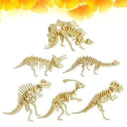6 pcs En Bois 3D Puzzle Dr&ocirc;le Dinosaure Mod&egrave;le &Eacute;ducatif P
