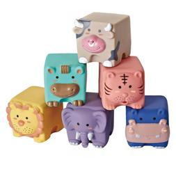 6pcs blocs jouet belle jouet de dentition doux pour b&eacute;b&eacute; n