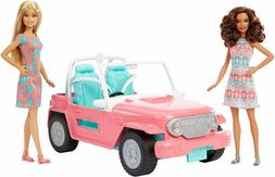 Barbie Pack Poup&eacute;es et Jeep Cabriolet Voiture avec Accessoi