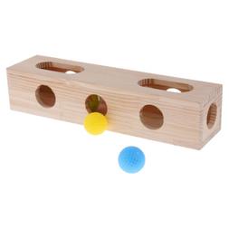 Cache-cache pour chat Coffret en bois avec balles interactiv