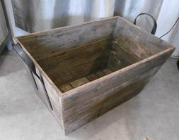 CAISSE EN BOIS - POIGNEES METAL - RECTANGULAIRE - CAISSE A J
