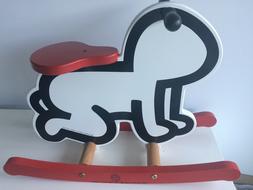 CHAISE BASCULE BEBE RIANT KEITH HARING ENFANT JOUET BOIS VIL