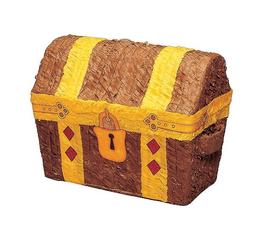 Coffre Tr&eacute;sor Pirate Dor&eacute; Pinata Jeu F&ecirc;te D&eacute;coration