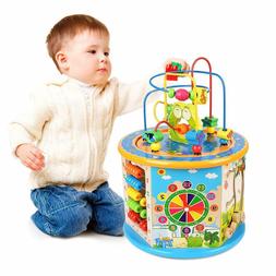 Cube d'activit&eacute; en Bois 8 en 1 Jeu d'&eacute;veil Premier &acirc;ge 1a