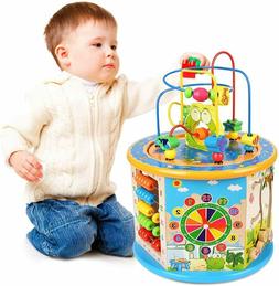 Cube d'activit&eacute; en Bois 8 en 1 Jeu d'&eacute;veil  Premier &acirc;ge 1