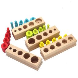 En Bois Montessori &Eacute;ducatif Cylindre Douille Blocs Jouet En