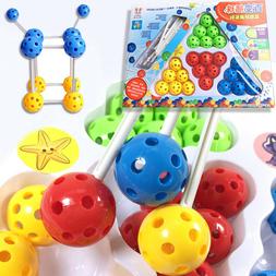 Enfants Balles B&acirc;tons DIY Construction Blocs Set Jouet &Eacute;du