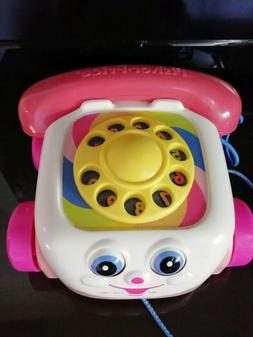 Fisher-Price T&eacute;l&eacute;phone Couleur Rose Jouet A Tirer Ancien V