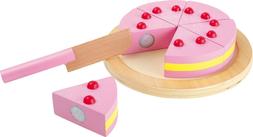 g&acirc;teau cerises avec scratch - jouet en bois 8 pieces enfant
