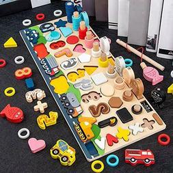 Jeu Jouet Puzzle Bois Montessori Peche Magnetique Nombres Fo