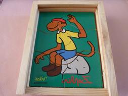 Jouet  4 Puzzles en bois de 6 pi&egrave;ces pour enfants dans boit