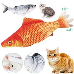 Jouet chat interactif &eacute;lectrique USB agitant forme poisson 