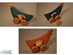 Jouet d'&eacute;veil poule SUPERBE travail artisanal, Wooden awake