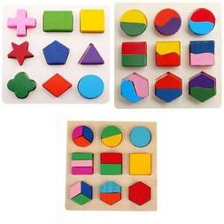 Jouet &eacute;ducatif en blocs de g&eacute;om&eacute;trie en bois pour enfants