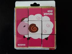 jouet jeu cubes en bois puzzle animaux de la ferme 24 mois+9