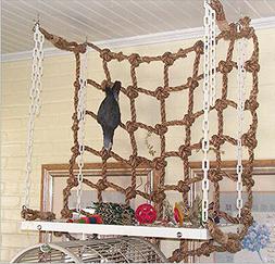 Jouet Jeu Perroquet Perruche Oiseaux Suspendue Filet Corde C