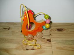 jouet poule en bois a tirer boulier Janod