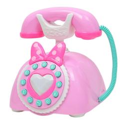 Jouet r&eacute;tro en plastique rose de t&eacute;l&eacute;phone fixe pour le j