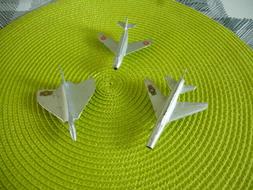 Anciens Lot De Trois Avions Militaires Solido En M&eacute;tal