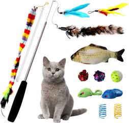Joyoldelf Jouet Chat,Jouets Poisson &Agrave; L'Herbe &Agrave; Chat,Chats