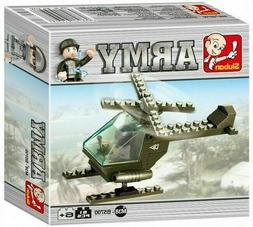 Kit Jouet de Construction H&eacute;licopt&egrave;re Militaire avec figur