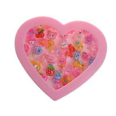 36pcs anneau bague fille reglable bijou jouet