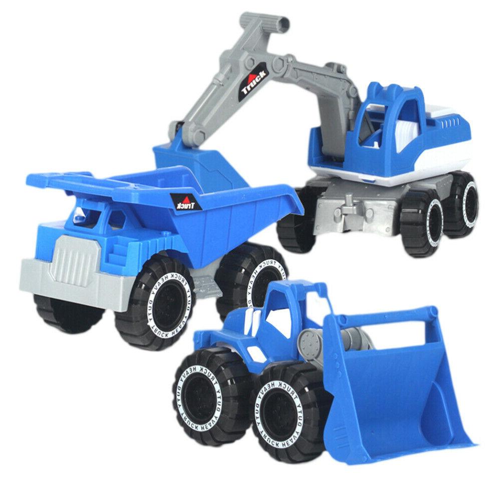 3pcs vehicules jouets durable pelle camion fournitures