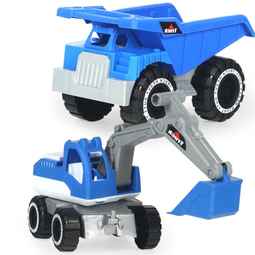 3pcs vehicules jouets en plastique pelle camion