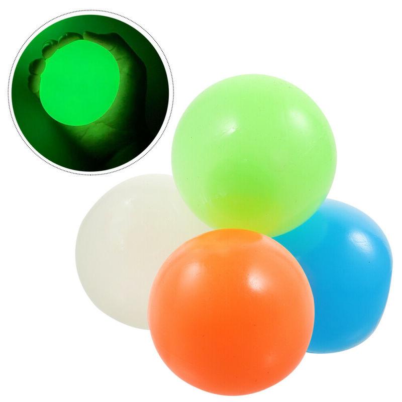 4 pcs 45mm balle collante fluorescente decompression