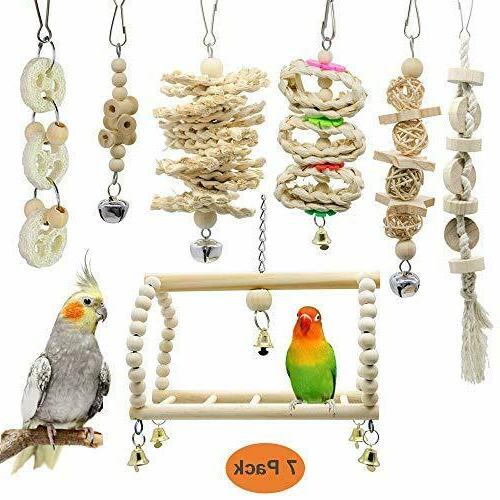 7 jouets macher oiseaux perroquets perruches perruches