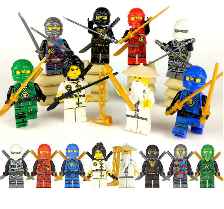 8 pieces ninjago set mini figurines cadeau