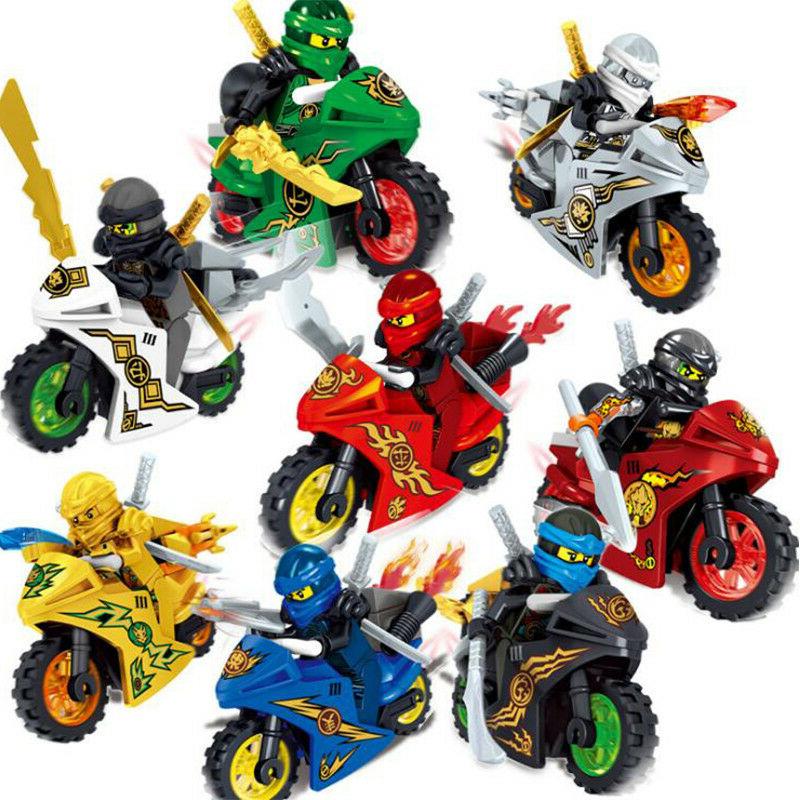 8stk ninjago minifigures moto mini ninja figures