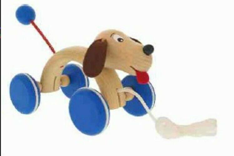 animal chien a tirer jouet en bois