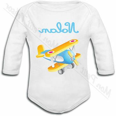 body bebe avion jouet avec prenom personnalise