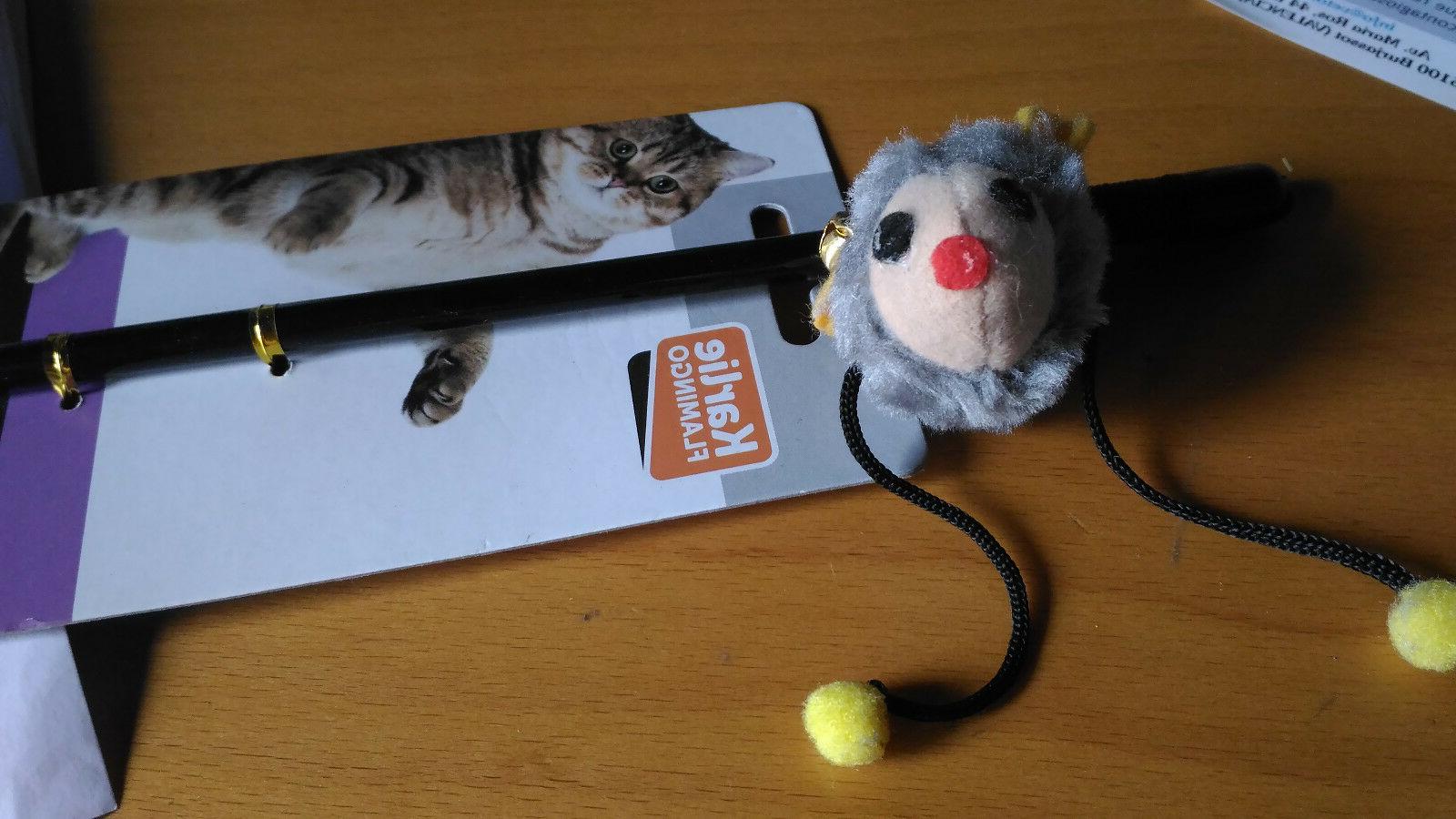 canne avec souris pour chats 11 cm