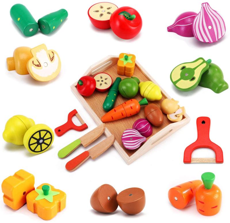 carlorbo jouet cuisine en bois nourriture pour