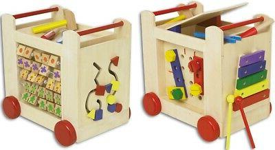 chariot d activites en bois jouet d