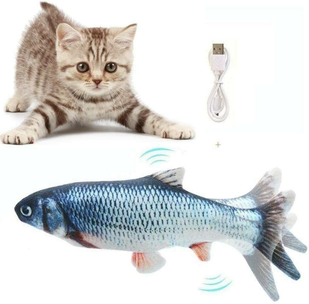 chat jouet poisson electronique simulation en mouvement