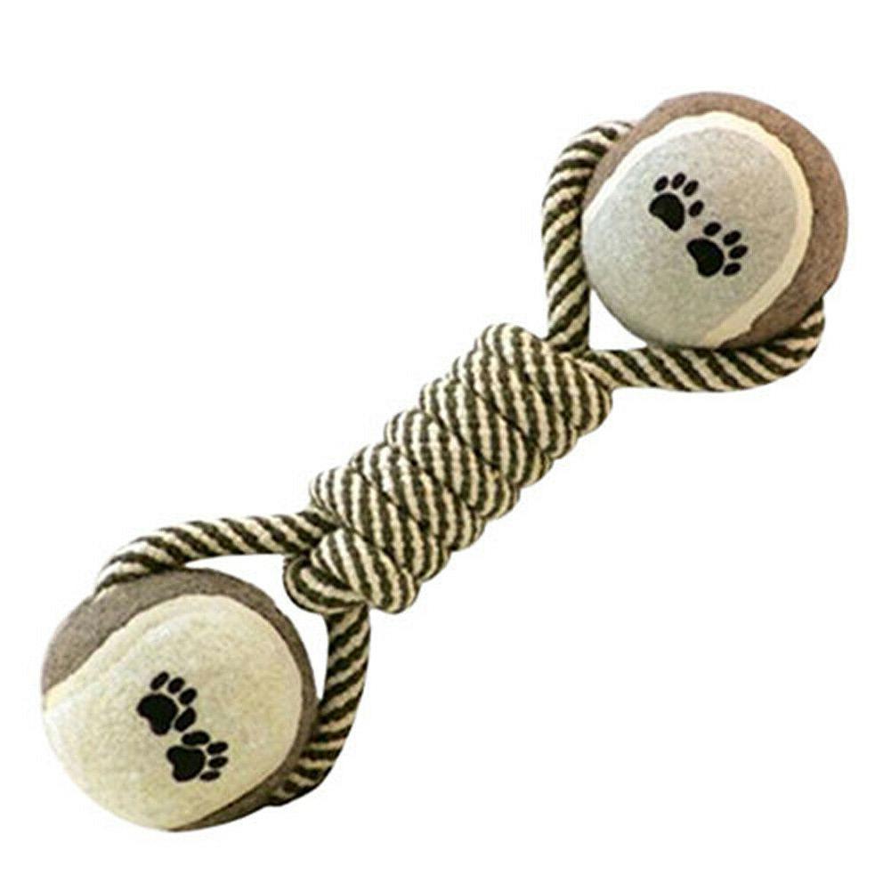 chew chien jouet haltere tennis ballon double