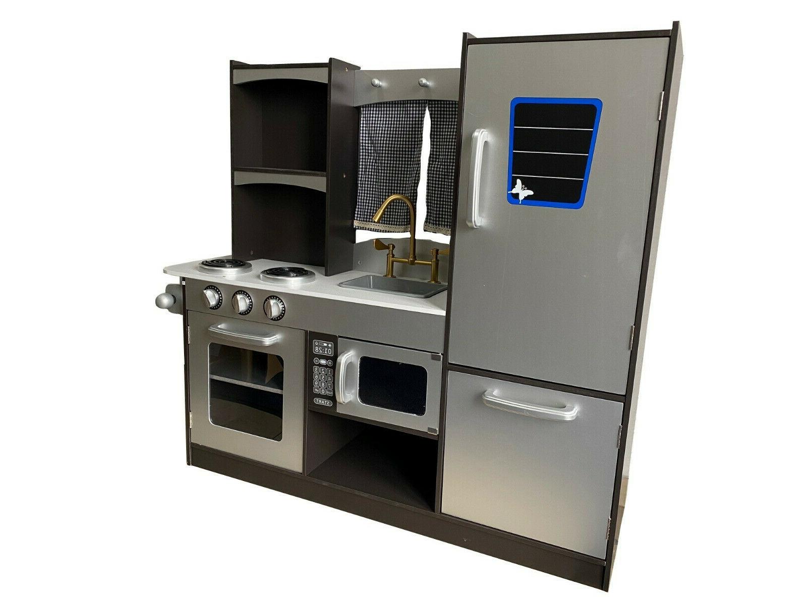 cuisine pour enfants en bois en argent