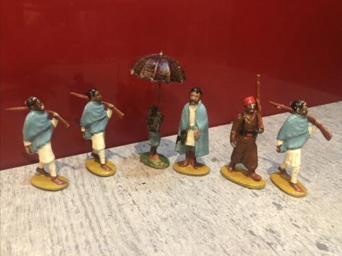 ethiopiens negus petits soldats jouet ancien aluminium