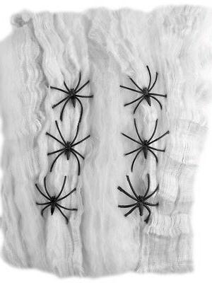 halloween spider web 4 araignees blanc etirables