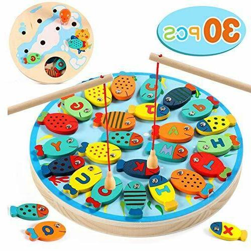 jeu peche alphabet magnetique bois lettre jouets