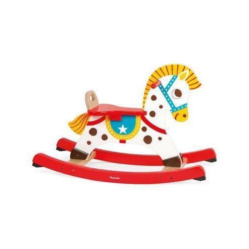 jeux jouet cheval en bois a bascule