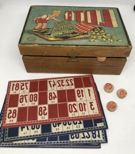jolie boite jeu loto ancienne en bois