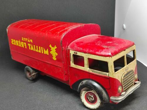 Camion Publicitaire Ancien En Tôle ML MARTINAN & LARNAUDE - Jouet Mécanique 30cm