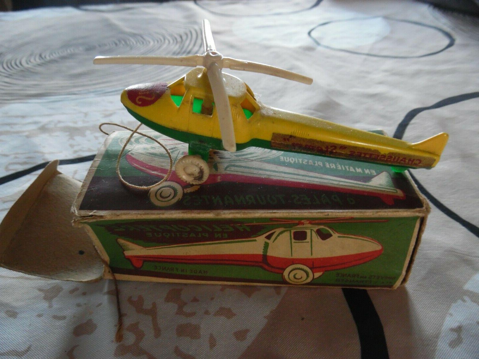 jouet ancien plastimonde helicoptere a pales tournantes